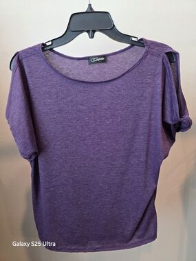 Colette Purple Short Sleeve Scoop Neck Tee